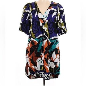 For Cynthia Linen Blend Floral with Zebra Hem size large Artsy Boho linen blend